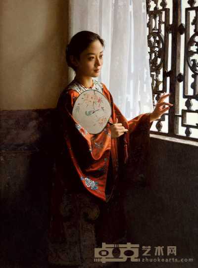 张义波 窗前少女 129×96cm
